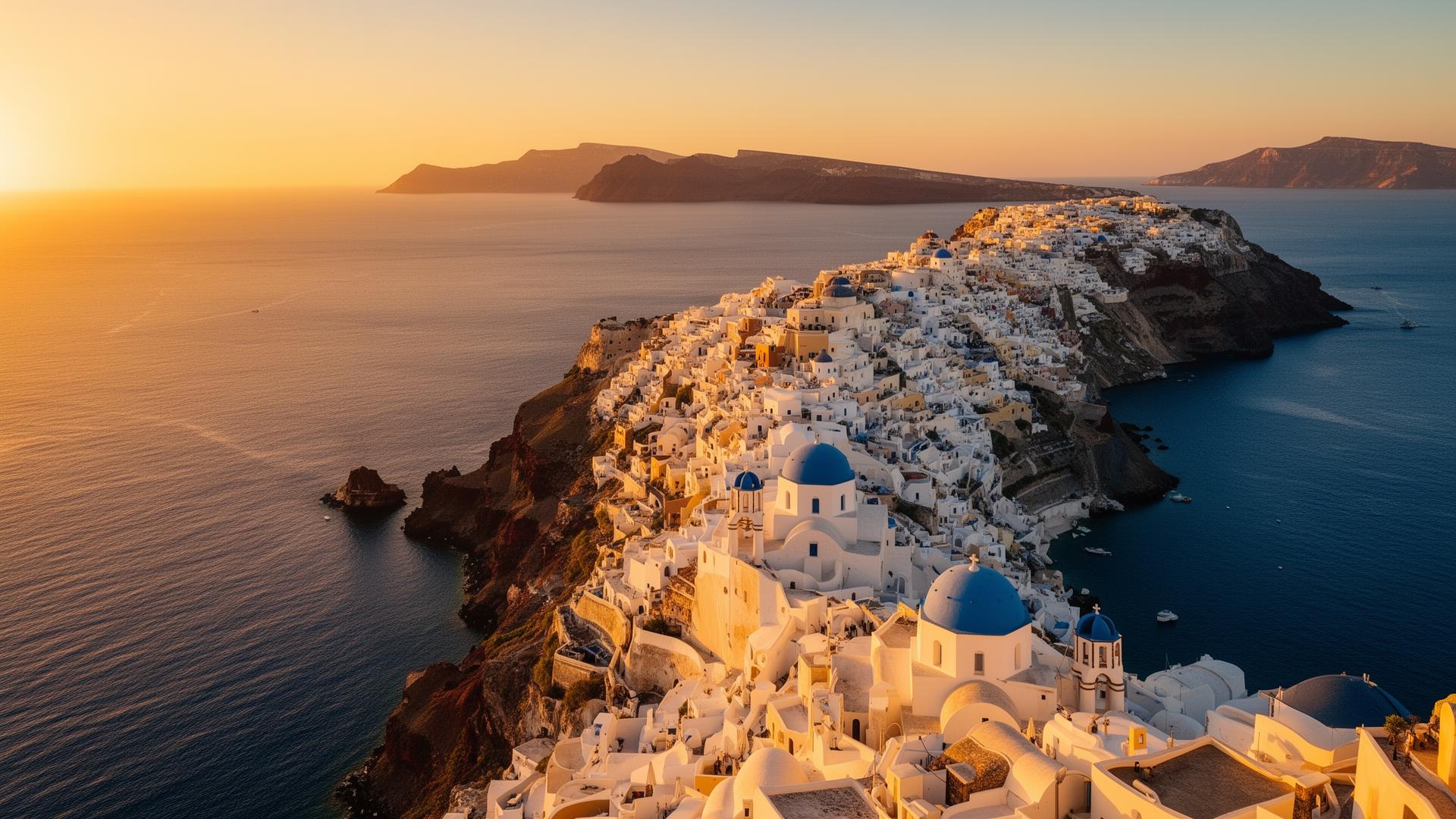 Greece — Santorini at sunset